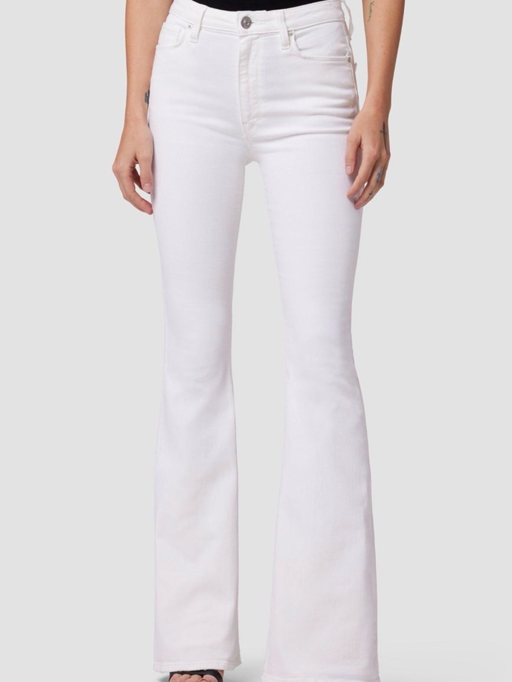 Joe's Jeans White High-Rise Flare Jeans